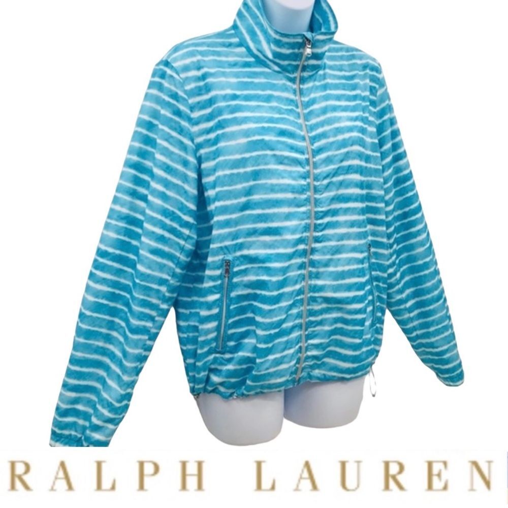 Lauren Ralph Lauren Sportswear Nautical Windbreaker Jacket Sz L - Picture 2 of 13